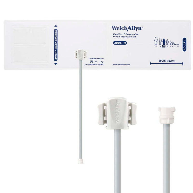 Welch Allyn FlexiPort Blood Pressure Cuff with One-Tube Locking Type Connector (20/Box)  Size-11 Adult