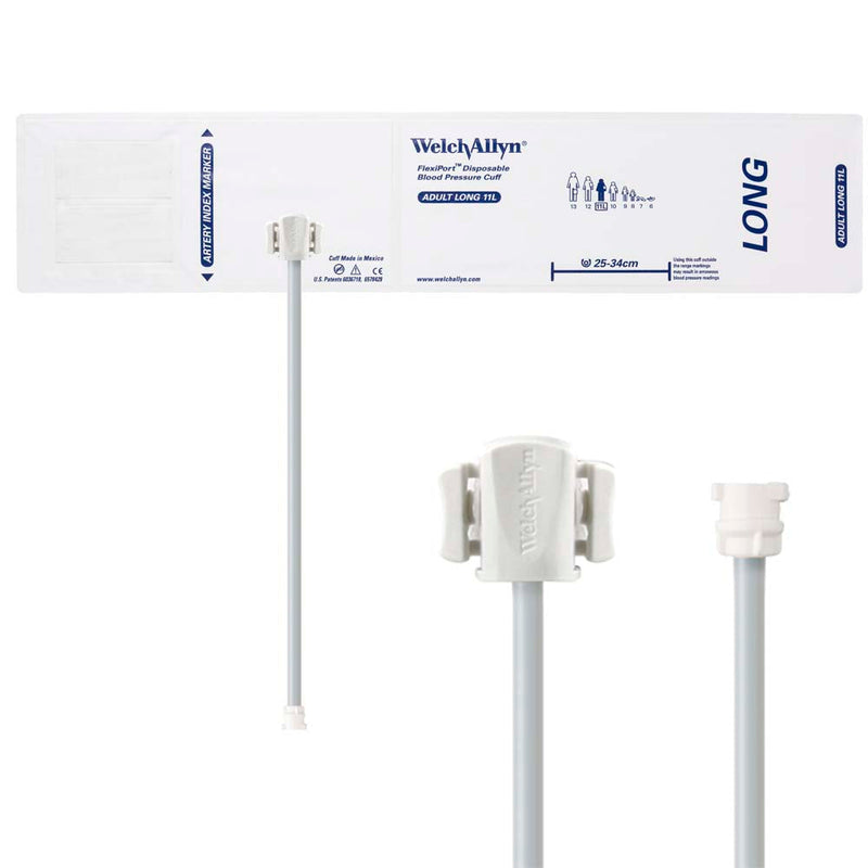 Welch Allyn FlexiPort Blood Pressure Cuff with One-Tube Locking Type Connector (20/Box)  Size-11L Adult Long