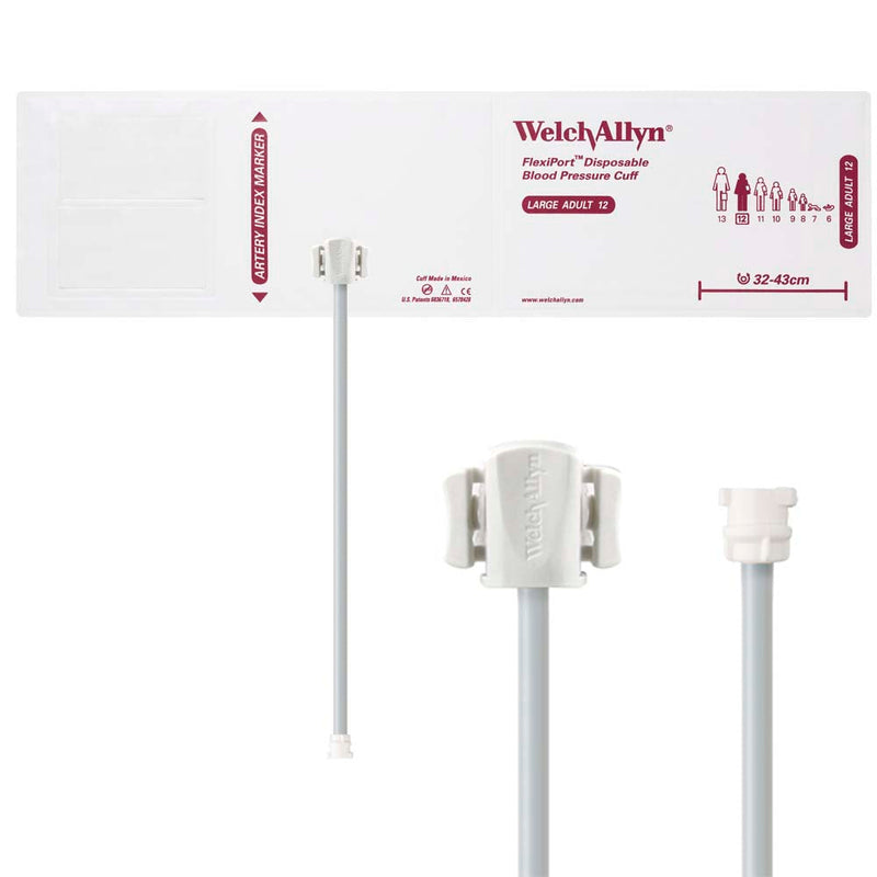 Welch Allyn FlexiPort Blood Pressure Cuff with One-Tube Locking Type Connector (20/Box)  Size-12 Large Adult