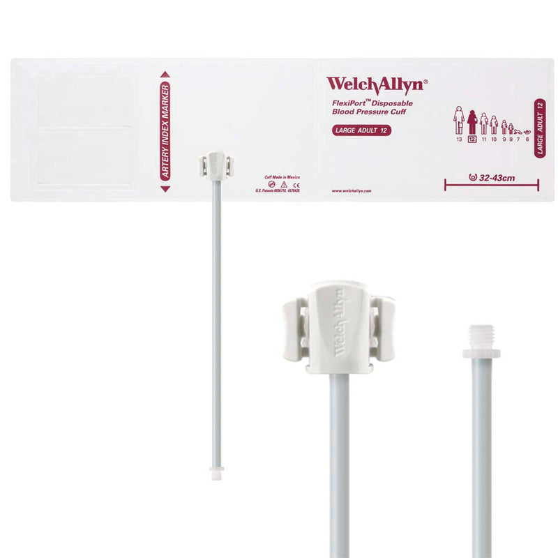 Welch Allyn FlexiPort Blood Pressure Cuff with One-Tube Screw-Type Connector (20/Box)  Size-12 Large Adult