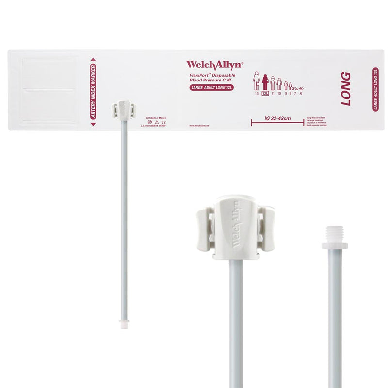 Welch Allyn FlexiPort Blood Pressure Cuff with One-Tube Screw-Type Connector (20/Box)  Size-12L Large Adult Long