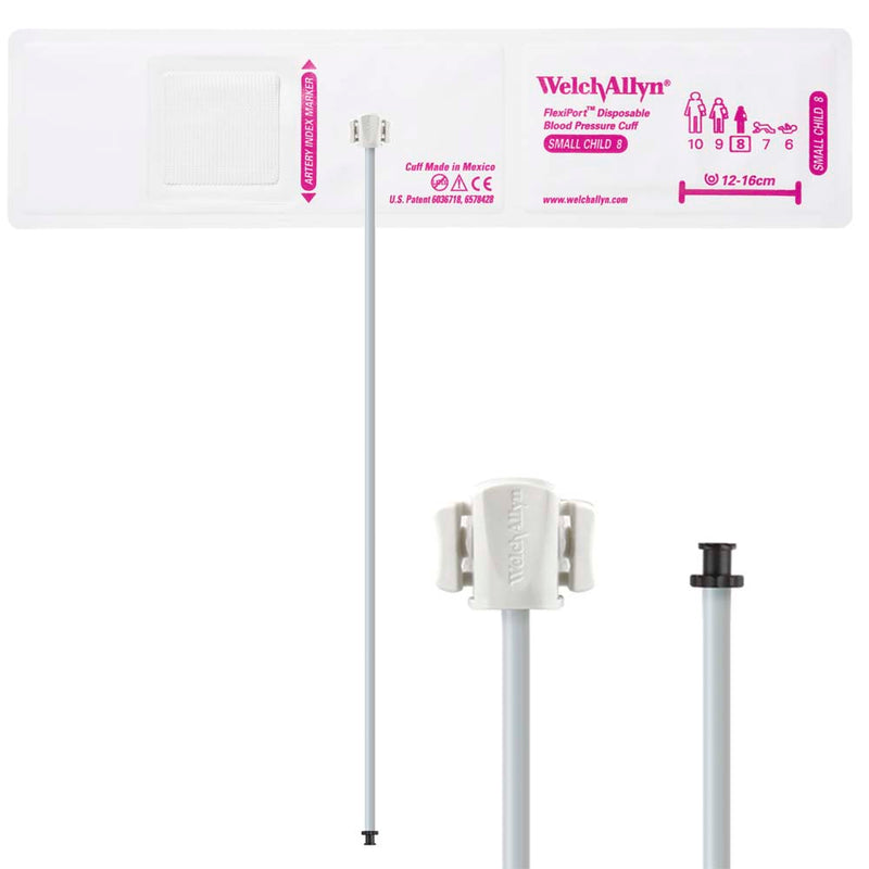 Welch Allyn FlexiPort Blood Pressure Cuff with One-Tube Tri-Purpose Connector (20/Box)  Size-08 Small Child