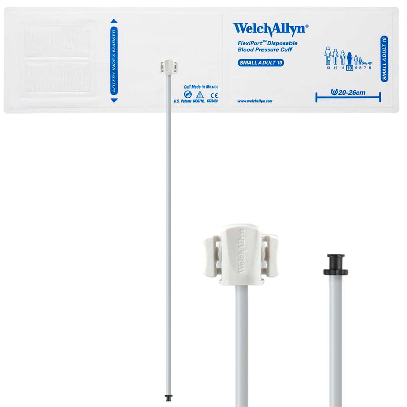 Welch Allyn FlexiPort Blood Pressure Cuff with One-Tube Tri-Purpose Connector (20/Box)  Size-10 Small Adult