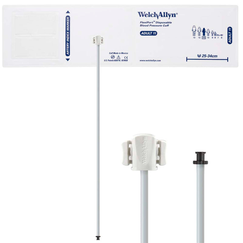 Welch Allyn FlexiPort Blood Pressure Cuff with One-Tube Tri-Purpose Connector (20/Box)  Size-11 Adult