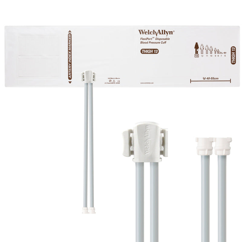 Welch Allyn FlexiPort Blood Pressure Cuff with Two-Tube Locking Type Connector (20/Box)  Size-13 Thigh