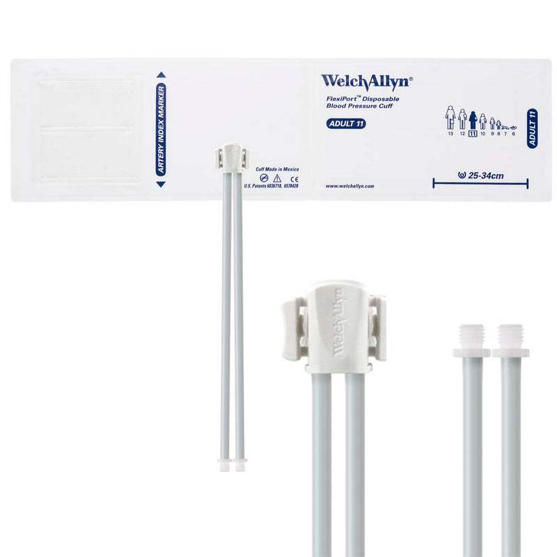 Welch Allyn FlexiPort Blood Pressure Cuff with Two-Tube Screw Type Connector (20/Box)  Size-11 Adult