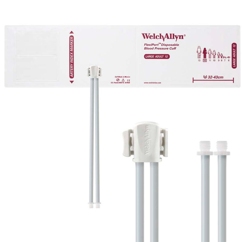 Welch Allyn FlexiPort Blood Pressure Cuff with Two-Tube Screw Type Connector (20/Box)  Size-12 Large Adult