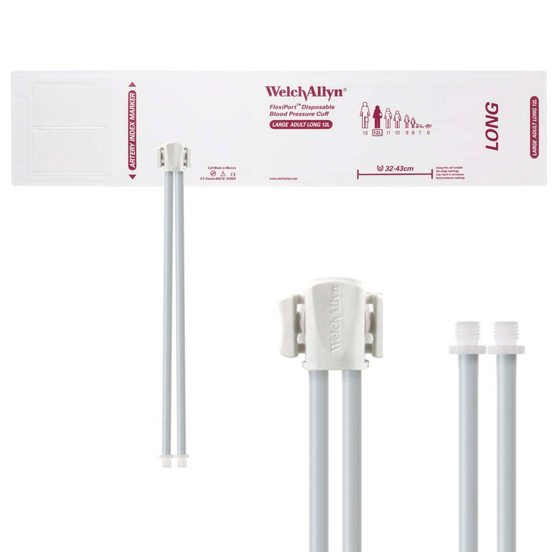Welch Allyn FlexiPort Blood Pressure Cuff with Two-Tube Screw Type Connector (20/Box)  Size-12L Large Adult Long