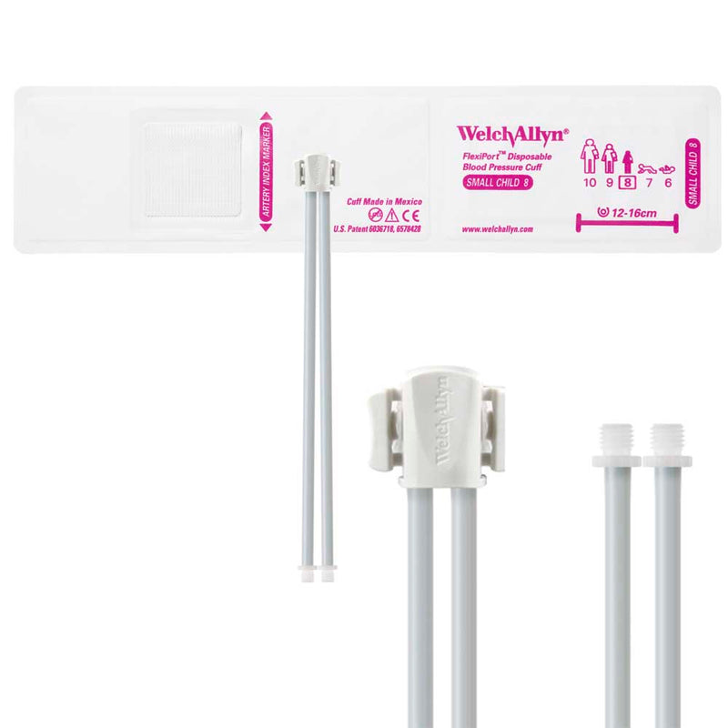 Welch Allyn FlexiPort Blood Pressure Cuff with Two-Tube Screw Type Connector (20/Box)  Size-08 Small Child