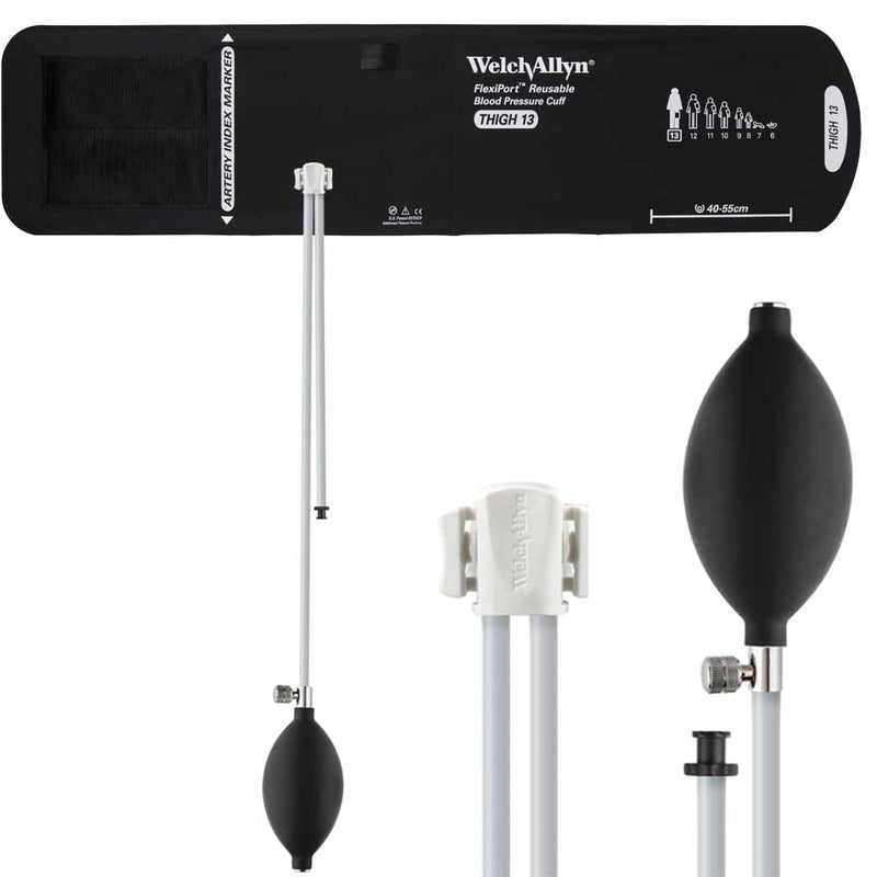 Welch Allyn FlexiPort Reusable Blood Pressure Cuff with Inflation System  Size-13 Thigh; Cuff Range 40-55 cm