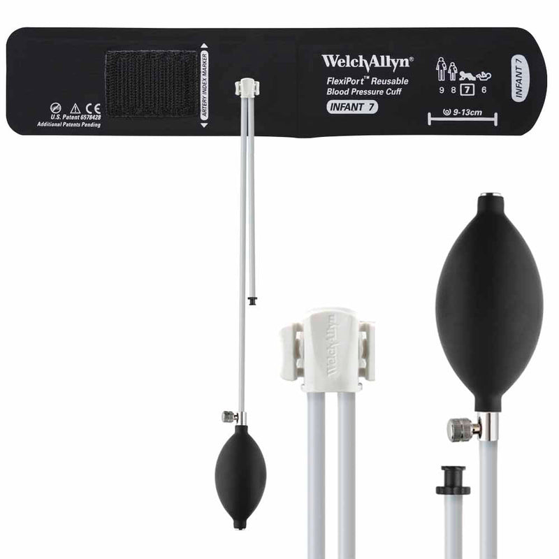 Welch Allyn FlexiPort Reusable Blood Pressure Cuff with Inflation System  Size-07 Infant; Cuff Range 9-13 cm
