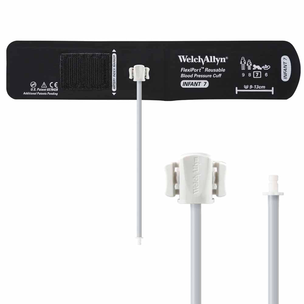 Welch Allyn FlexiPort Reusable Blood Pressure Cuff with One-Tube Bayonet Connector - Size-07 Infant