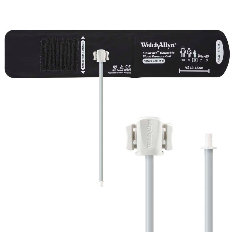 Welch Allyn FlexiPort Reusable Blood Pressure Cuff with One-Tube Bayonet Connector  Size-08 Small Child