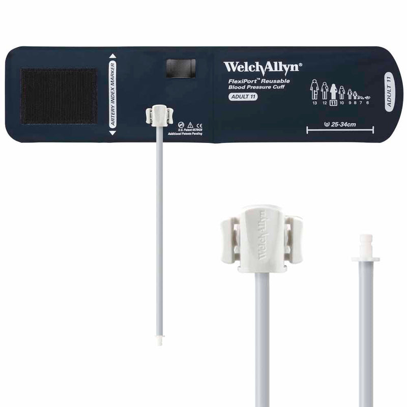 Welch Allyn FlexiPort Reusable Blood Pressure Cuff with One-Tube Bayonet Connector  Size-11 Adult