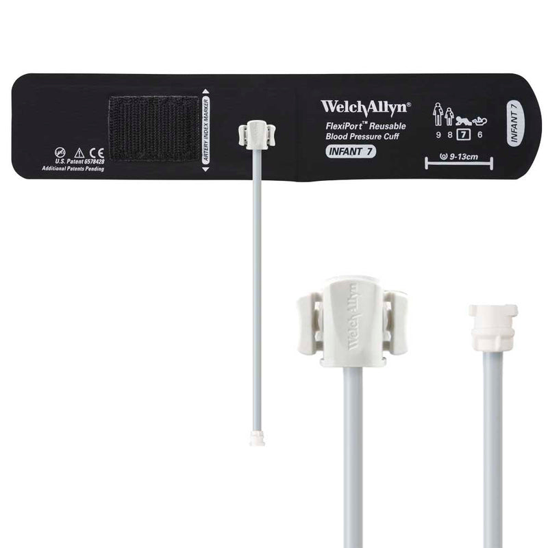 Welch Allyn FlexiPort Reusable Blood Pressure Cuff with One-Tube Locking Connector  Size-07 Infant