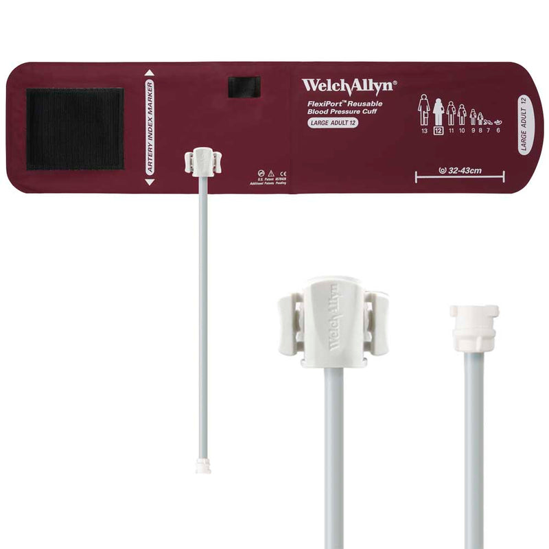 Welch Allyn FlexiPort Reusable Blood Pressure Cuff with One-Tube Locking Connector  Size-12 Large Adult