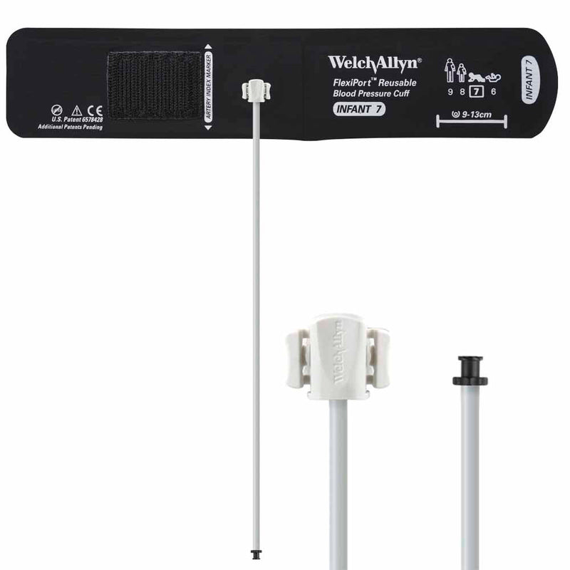 Welch Allyn FlexiPort Reusable Blood Pressure Cuff with One-Tube Tri-Purpose Connector  Size-07 Infant