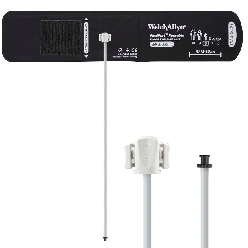 Welch Allyn FlexiPort Reusable Blood Pressure Cuff with One-Tube Tri-Purpose Connector  Size-08 Small Child