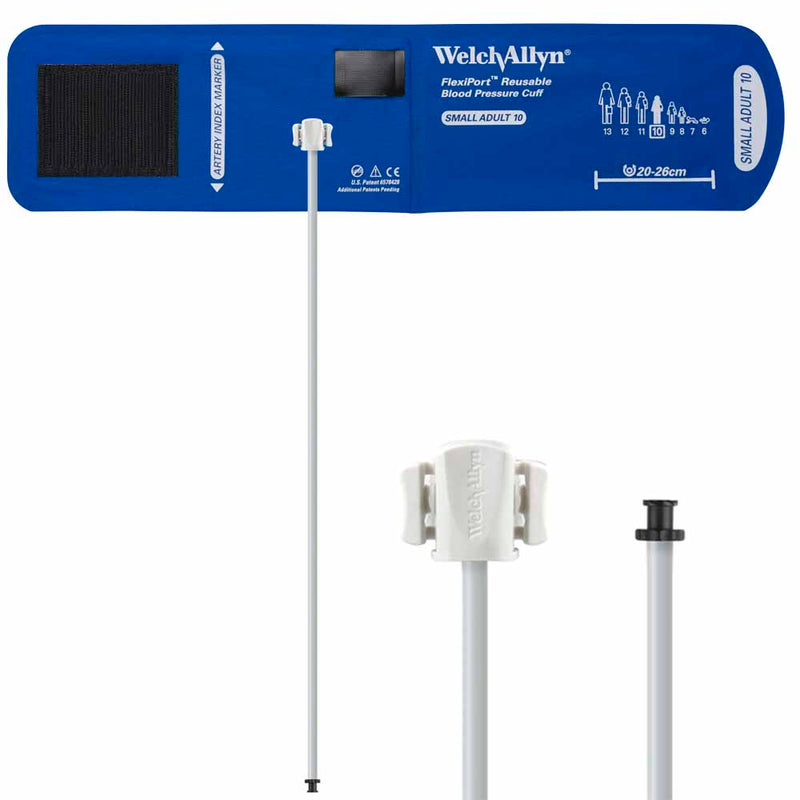Welch Allyn FlexiPort Reusable Blood Pressure Cuff with One-Tube Tri-Purpose Connector  Size-10 Small Adult