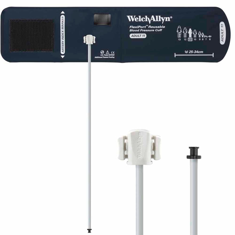Welch Allyn FlexiPort Reusable Blood Pressure Cuff with One-Tube Tri-Purpose Connector  Size-11 Adult