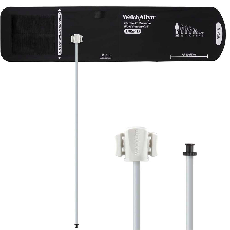 Welch Allyn FlexiPort Reusable Blood Pressure Cuff with One-Tube Tri-Purpose Connector  Size-13 Thigh