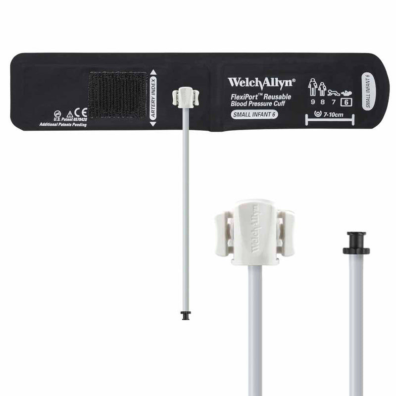 Welch Allyn FlexiPort Reusable Blood Pressure Cuff with One-Tube Tri-Purpose Connector  Size-06 Small Infant