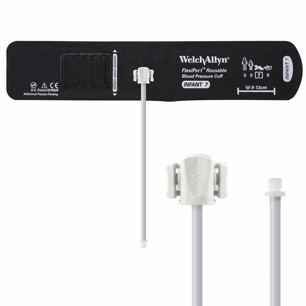 Welch Allyn FlexiPort Reusable Blood Pressure Cuff with Screw Connector - Size-07 Infant