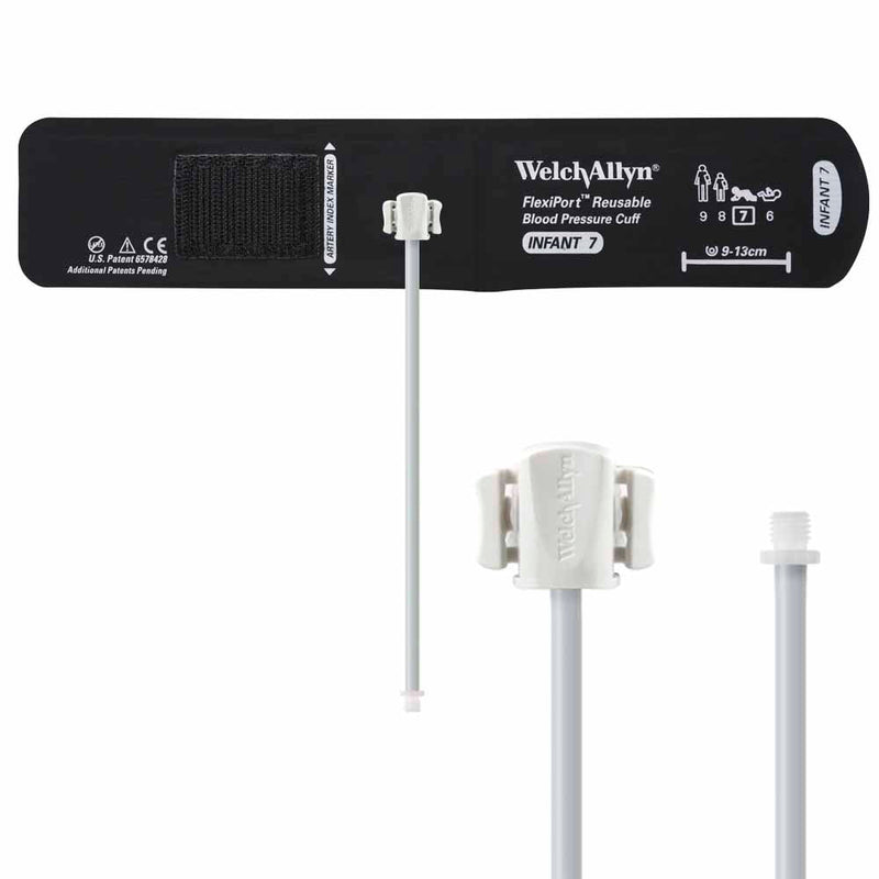 Welch Allyn FlexiPort Reusable Blood Pressure Cuff with Screw Connector  Size-07 Infant