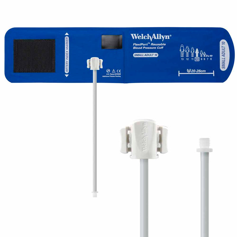 Welch Allyn FlexiPort Reusable Blood Pressure Cuff with Screw Connector  Size-10 Small Adult