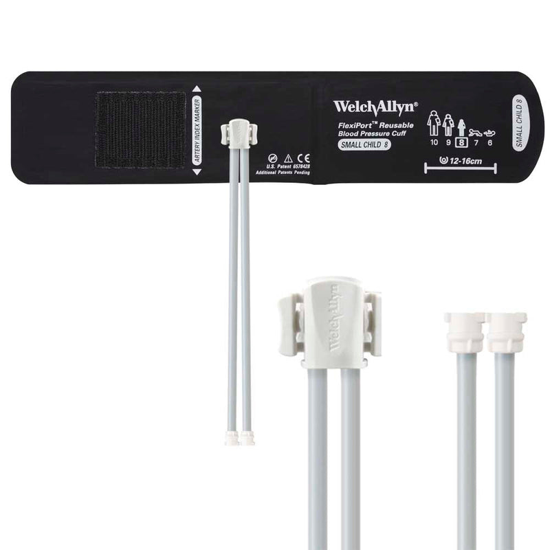 Welch Allyn FlexiPort Reusable Blood Pressure Cuff with Two-Tube Locking Connector  Size-08 Small Child