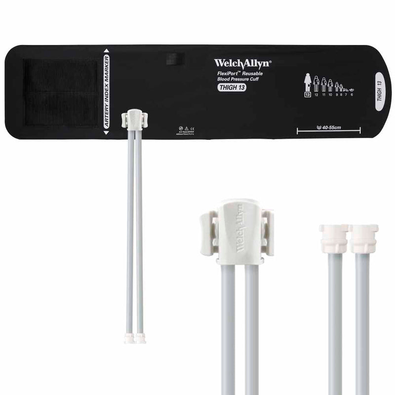 Welch Allyn FlexiPort Reusable Blood Pressure Cuff with Two-Tube Locking Connector  Size-13 Thigh