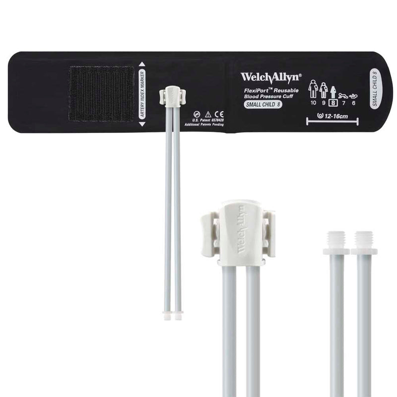 Welch Allyn FlexiPort Reusable Blood Pressure Cuff with Two-Tube Screw Connector  Size-08 Small Child