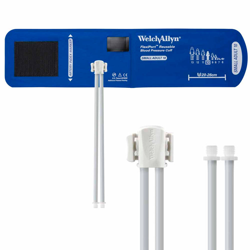 Welch Allyn FlexiPort Reusable Blood Pressure Cuff with Two-Tube Screw Connector  Size-10 Small Adult