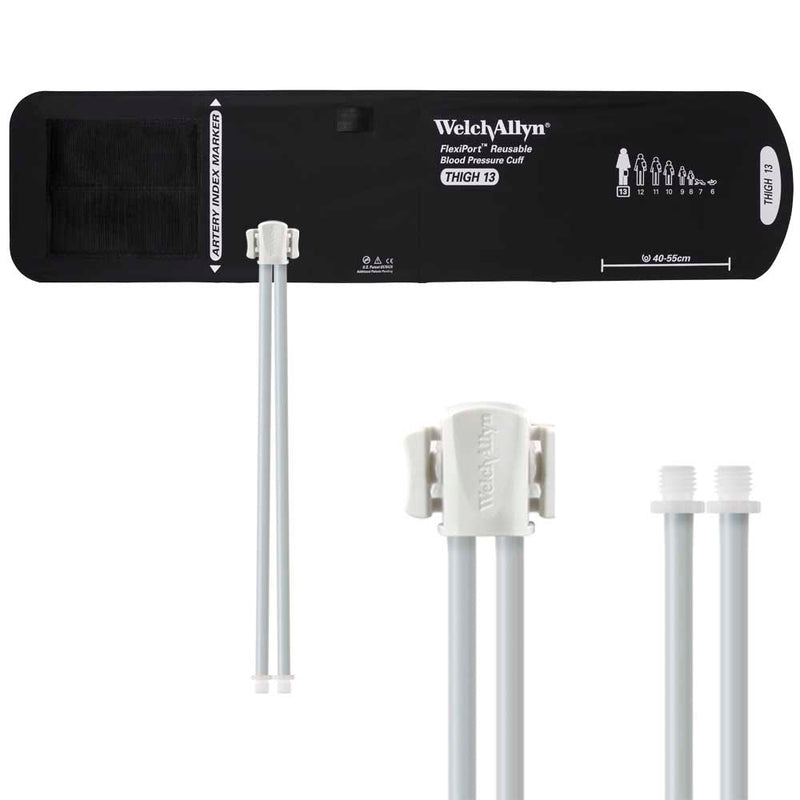 Welch Allyn FlexiPort Reusable Blood Pressure Cuff with Two-Tube Screw Connector  Size-13 Thigh