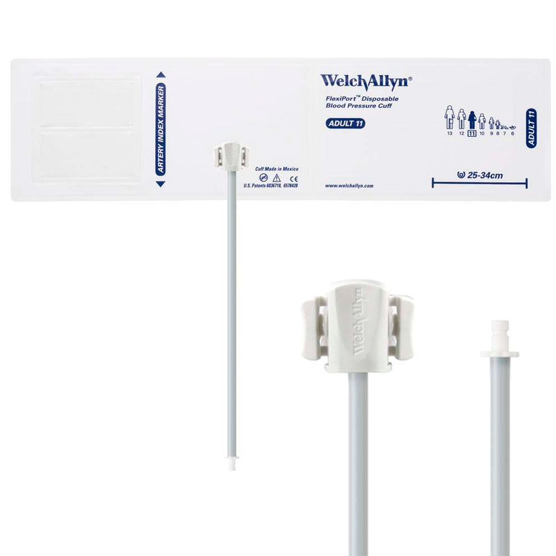 Welch Allyn FlexiPort Vinyl Disposable Blood Pressure Cuff with Bayonet Connector
