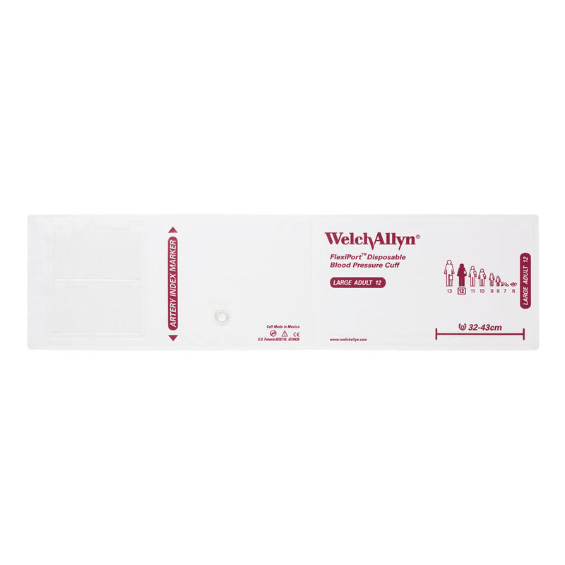 Welch Allyn FlexiPort Vinyl Disposable Blood Pressure Cuff  Size-12 Large Adult; Range 32-43 cm