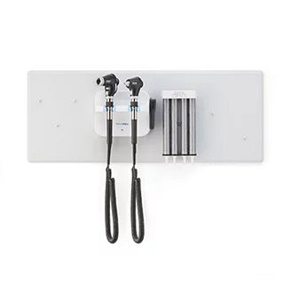 Welch Allyn Green Series 777 Integrated Wall System with PanOptic Plus LED Ophthalmoscope and MacroView Plus LED Otoscope for iExaminer  Ear Specula Dispenser