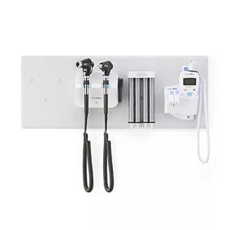 Welch Allyn Green Series 777 Integrated Wall System with PanOptic Plus LED Ophthalmoscope and MacroView Plus LED Otoscope for iExaminer  Ear Specula Dispenser, SureTemp Plus Thermometer