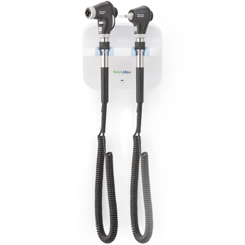 Welch Allyn Green Series 777 Wall Transformer with Otoscope and Ophthalmoscope  PanOptic Basic LED Ophthalmoscope and MacroView Ba