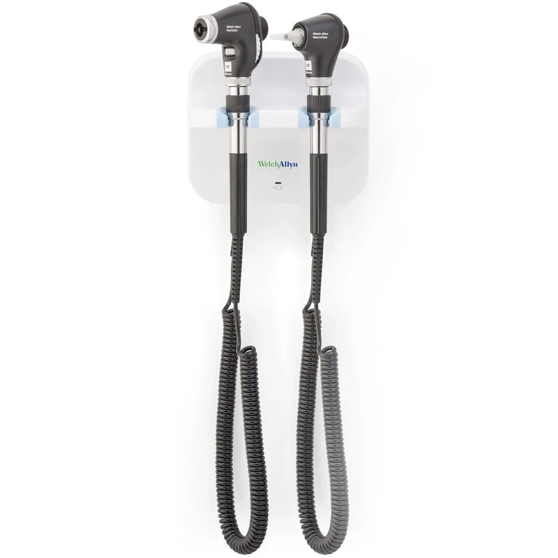 Welch Allyn Green Series 777 Wall Transformer with Otoscope and Ophthalmoscope  PanOptic Basic LED Ophthalmoscope and MacroView Ba