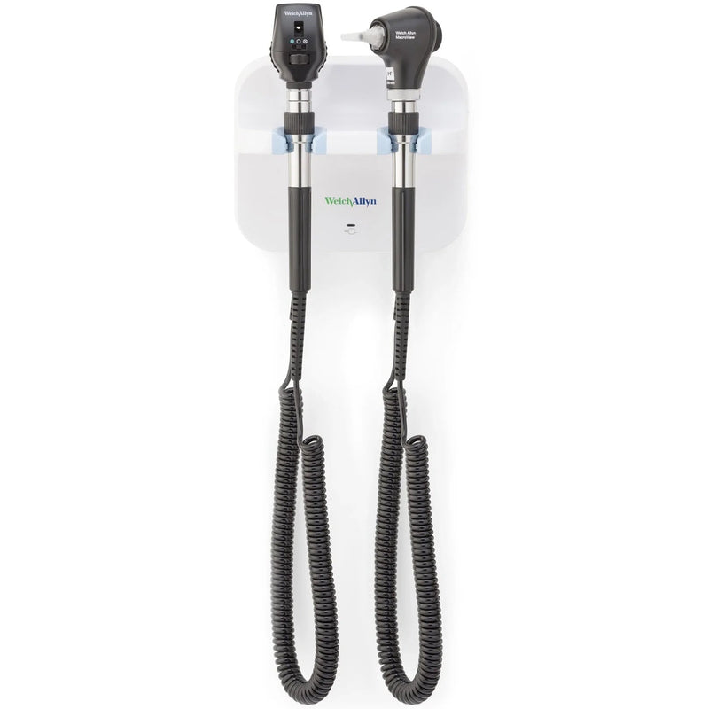 Welch Allyn Green Series 777 Wall Transformer with Otoscope and Ophthalmoscope  PanOptic Basic LED Ophthalmoscope and MacroView Ba