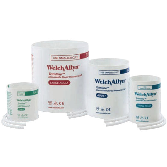 Welch Allyn Trimline Disposable 2-Tube Cuff with Mated Subminiature Connector