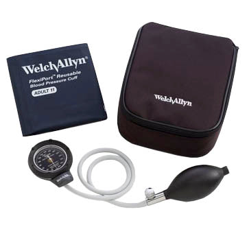 Welch Allyn Tycos DS48 Integrated Aneroid Sphygmomanometer  Size-11 Adult, FlexiPort Reusable, 1-Tube Cuff, Zi