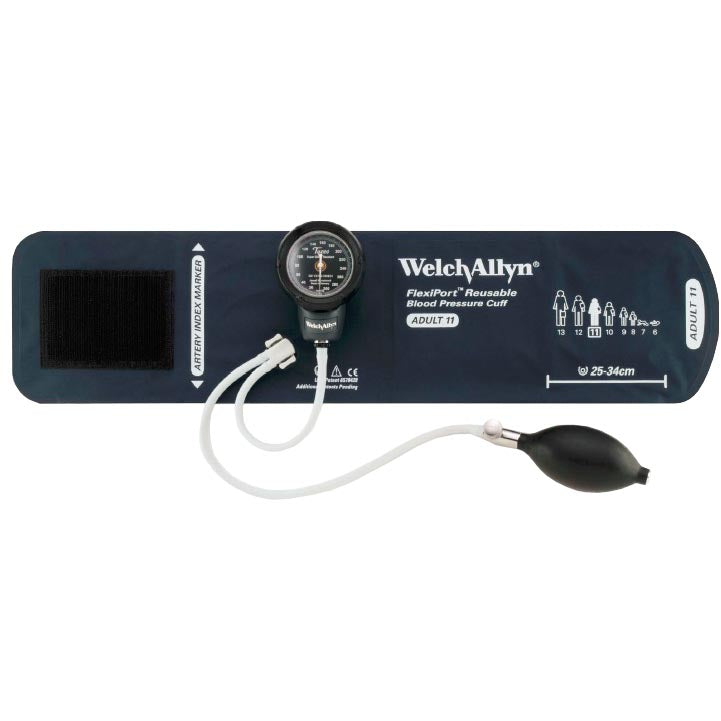 Welch Allyn Tycos DS48 Pocket Aneroid Sphygmomanometer  Size-11, Reusable (2 Piece), 2-Tube Cuff, Zip Case