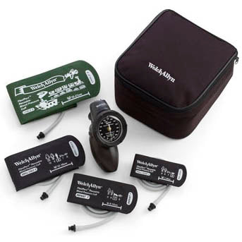Welch Allyn Tycos DS58 Hand Aneroid Sphygmomanometer  Pediatric 4-Cuff Kit - FlexiPort Reusable, 1-Tube