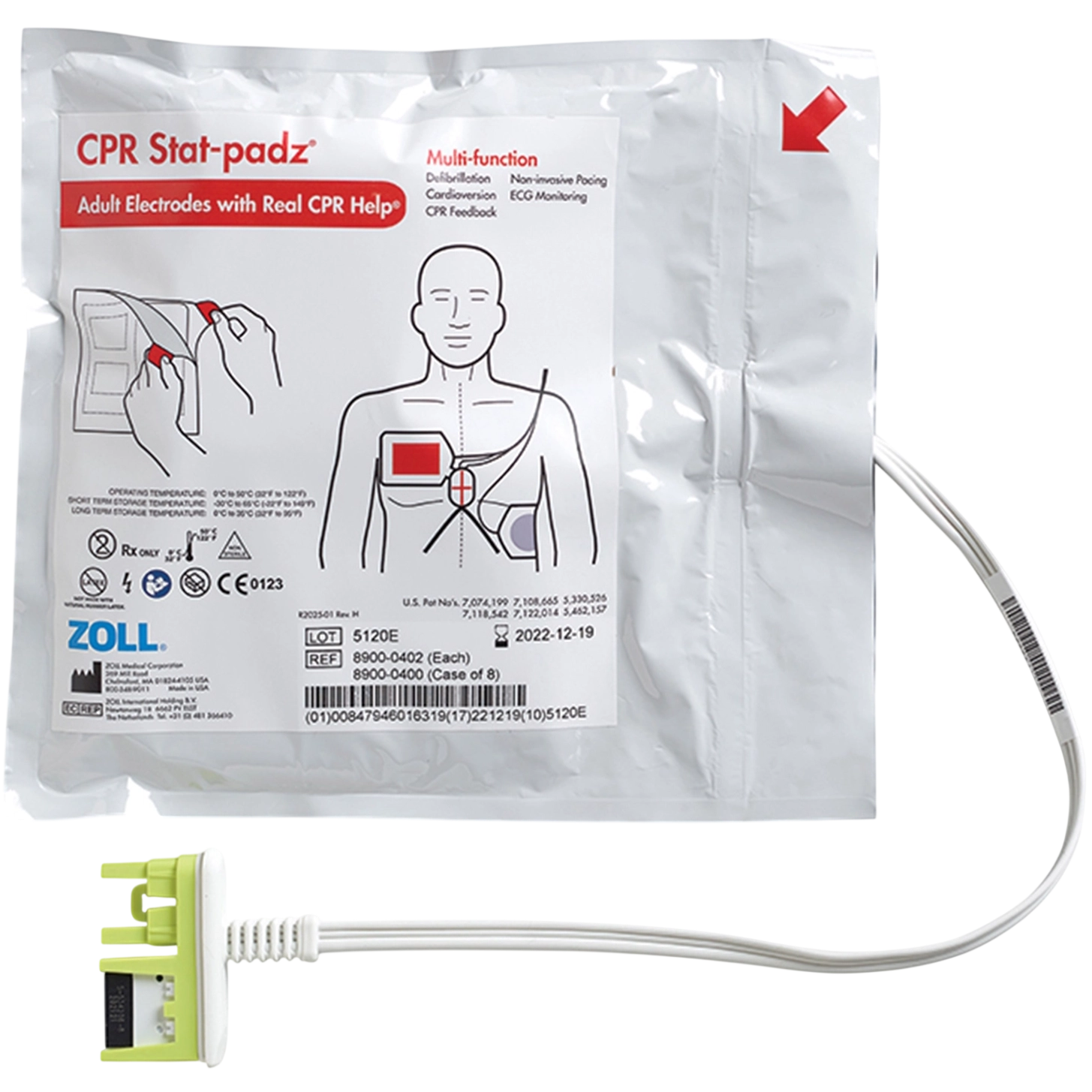 ZOLL CPR Stat-padz HVP Multi-Function Electrodes packaging