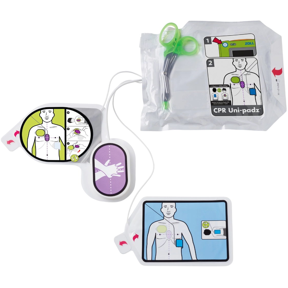 ZOLL CPR Uni-padz III Universal Adult/Pediatric Electrodes