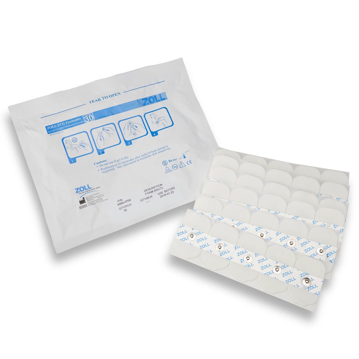 Zoll Liquid Gel ECG Monitoring Electrodes - Rectangular