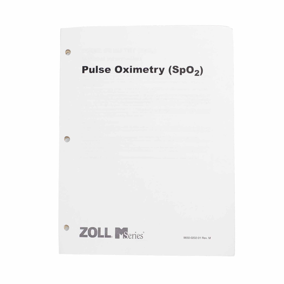 Zoll SpO2 Operator's Guide Insert