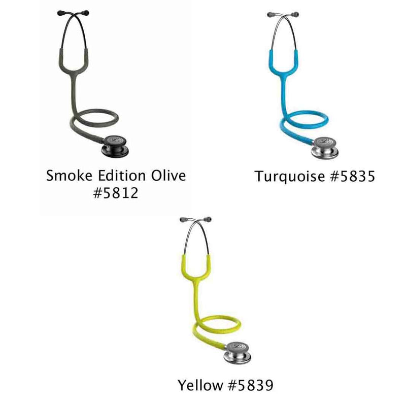 3M Littmann Classic III Stethoscope Colors - Smoke Edition Olive, Turquoise, Yellow